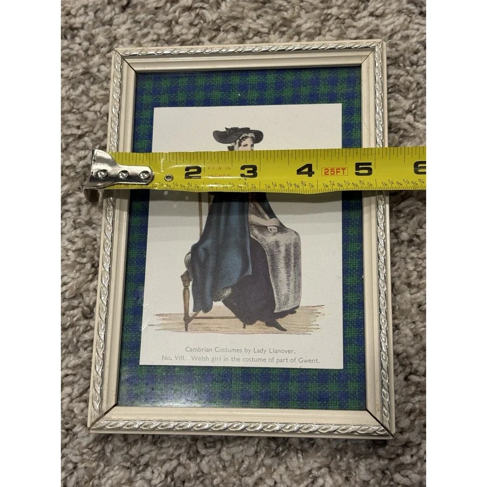 4 VTG Cambrian Costumes Welsh Gwent Gower Lady Llanover Postcards Oxford Framed